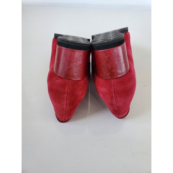 Earthies Womens Bondy Boot Size 7.5 Red Suede Wedge Heel Bootie  Shoes - Picture 6 of 14